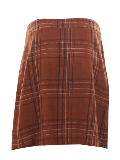 virgin wool checked skirt ALYSI | 152028A2223CHOCO