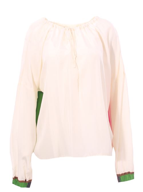 Blusa in seta con coulisse ALYSI | 152213A2059CAMIX