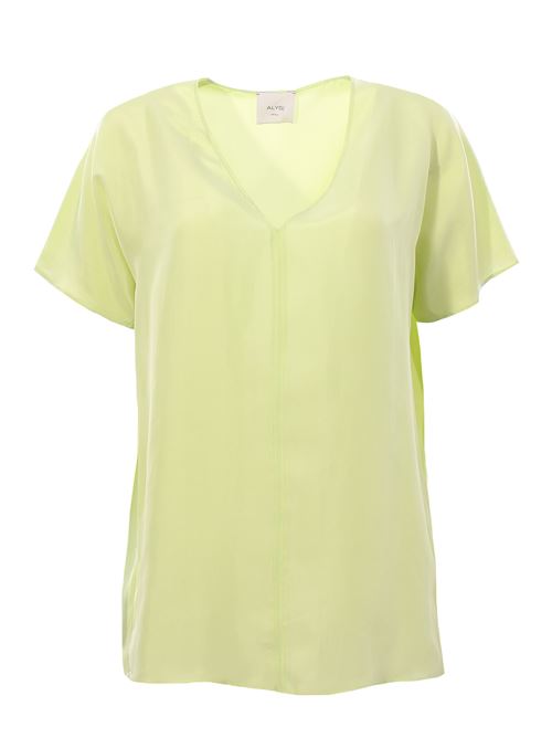silk blouse v-neck ALYSI | 104209P4037PISTACCHIO
