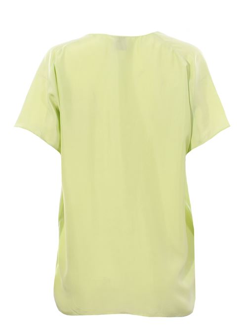 silk blouse v-neck ALYSI | 104209P4037PISTACCHIO