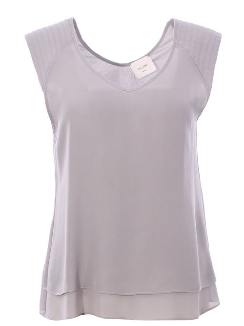 silk blouse v-neck ALYSI | 104224P4025CENERE
