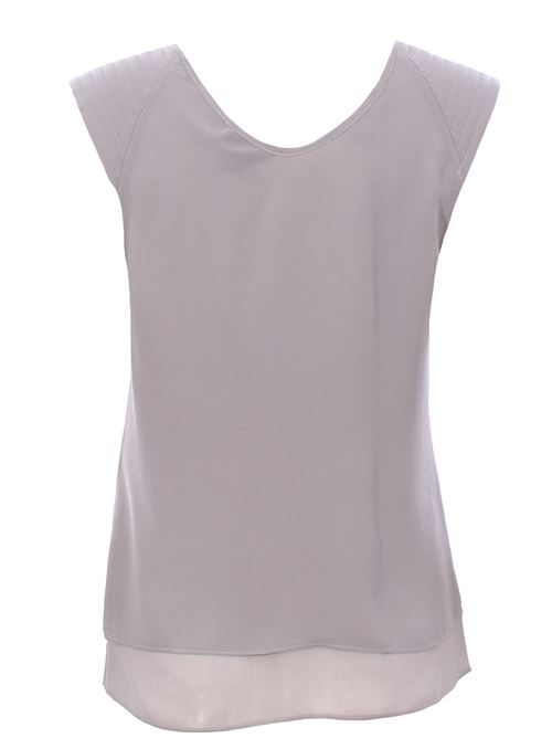silk blouse v-neck ALYSI | 104224P4025CENERE