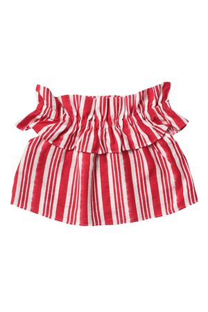 Top rigato con rouches TWINSET | 221GJ212406719