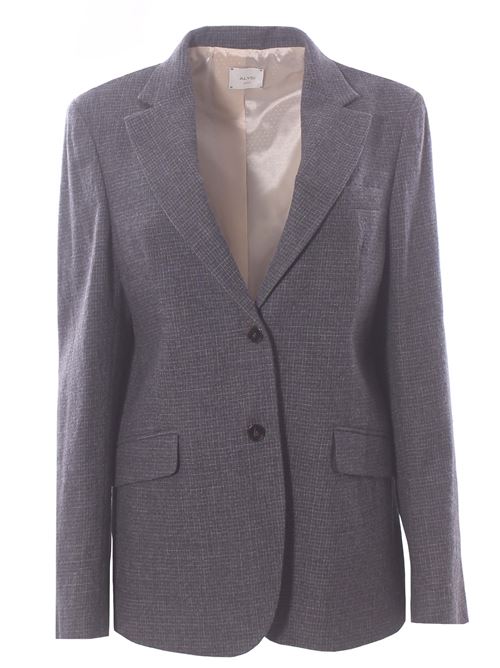 micro check virgin wool jacket ALYSI | 165804A5048ANTRACITE
