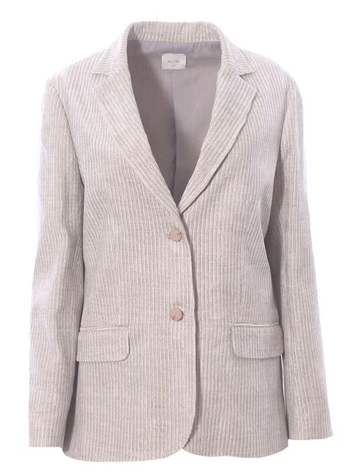 Giacca monopetto velvet in velluto millerighe ALYSI | 165816A5053PERLA
