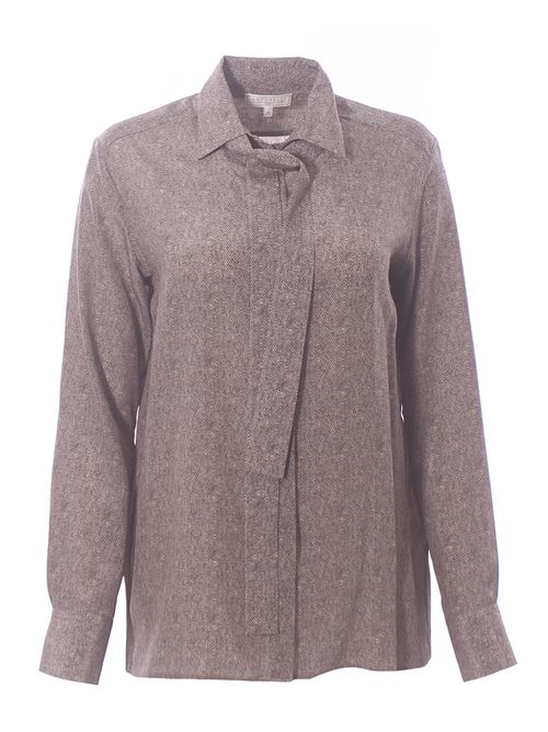 Printed silk shirt with scarf ANTONELLI | DAFNEP1398T242CC229
