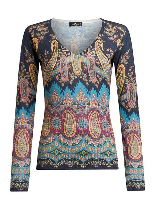 silk and cashmere v-neck ETRO | WRKE0024AKA03X0887