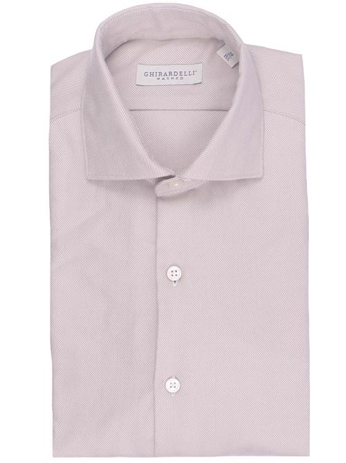 herringbone shirt in cotton and lyocell GHIRARDELLI | L7106-B43802