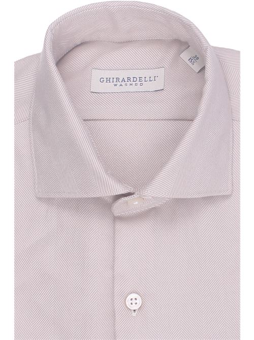 herringbone shirt in cotton and lyocell GHIRARDELLI | L7106-B43802