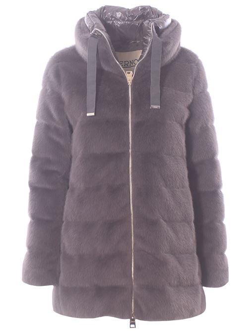 A-shape down jacket in faux fur and ultralight nylon HERNO | PI002123D126309480
