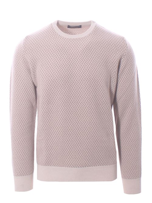 wool and cashmere jacquard crew neck MONTEVERDI | PL502T007