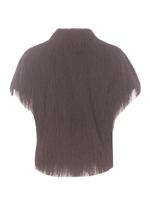 fringes cropped shirt ALYSI | 116227P6058CHOCO