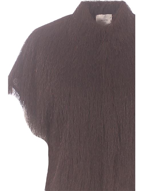 fringes cropped shirt ALYSI | 116227P6058CHOCO