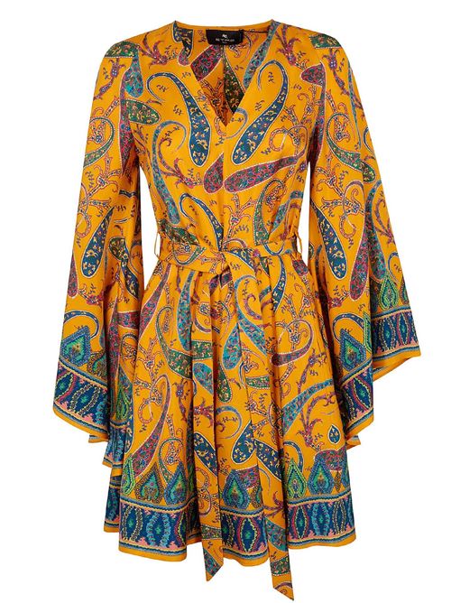 silk dress with paisley floreal print ETRO | WRHA0523AKG16X0851