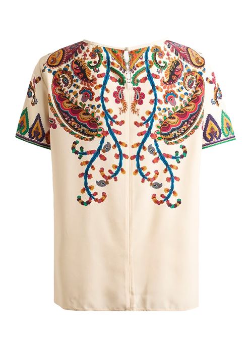 silk t-shirt with floreal print ETRO | WRJA0025AKG21X0800