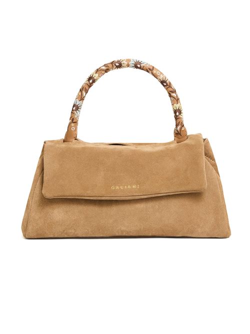 sveva lounguette suede bag with shoulder strap ORCIANI | B02159PEACHFLOWERSBISCOTTO