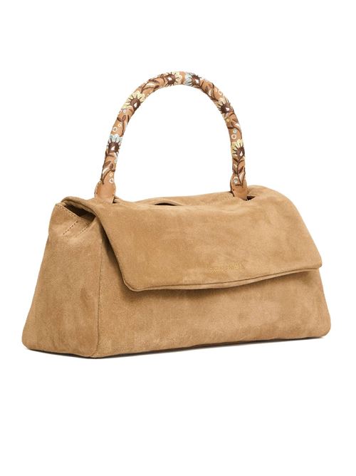 sveva lounguette suede bag with shoulder strap ORCIANI | B02159PEACHFLOWERSBISCOTTO