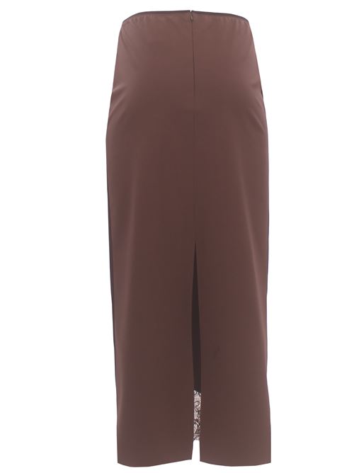 Long skirt with lace ALYSI | 166005A6034CACAO
