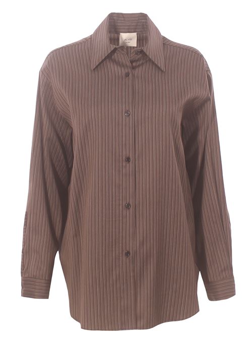 wool and silk striped shirt ALYSI | 166259A6235CAFFE