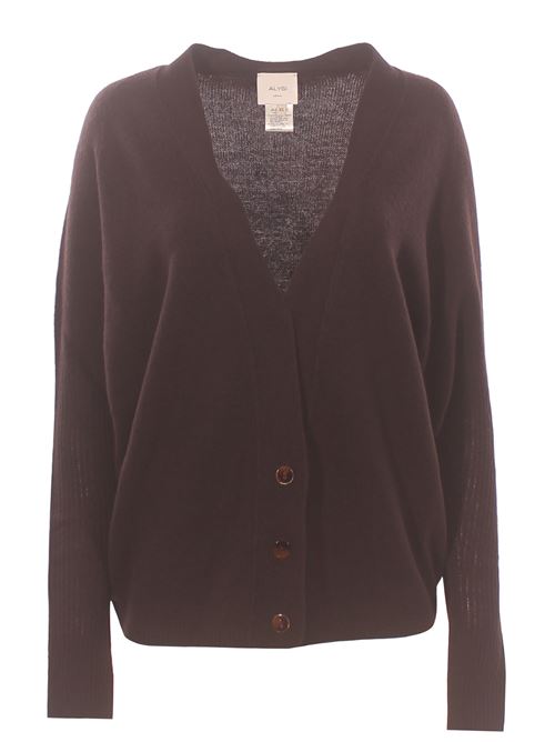 wool and cashmere cardigan ALYSI | 266432A6008CACAO