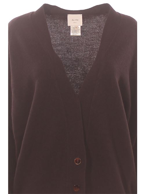 wool and cashmere cardigan ALYSI | 266432A6008CACAO