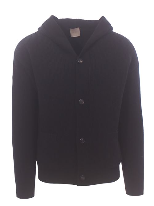 ribbed wool cardigan with hood BECOME | 54647809