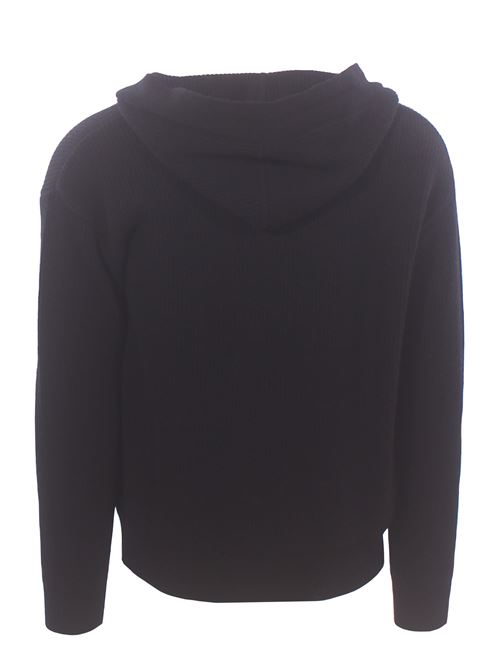 ribbed wool cardigan with hood BECOME | 54647809