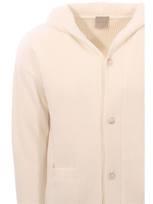 ribbed wool cardigan with hood BECOME | 54647811