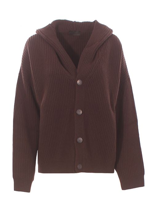 virgin wool cardigan with hood DONDUP | DT459DDM01029D002737
