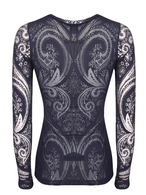 Jacquard velvet T-shirt with a paisley pattern ETRO | WRJB002699IAE12B0310
