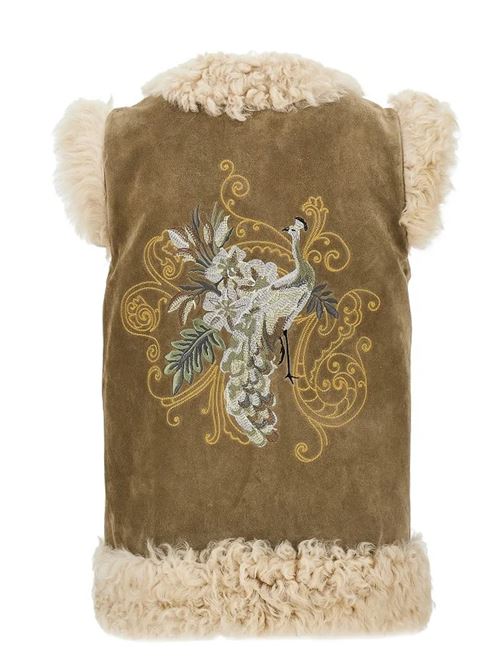 Shearling waistcoat with peacock embroidery ETRO | WROG0007AR11GM0428