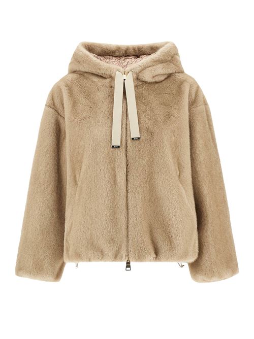 soft faux fur bomber with hood HERNO | GI000318D127391985