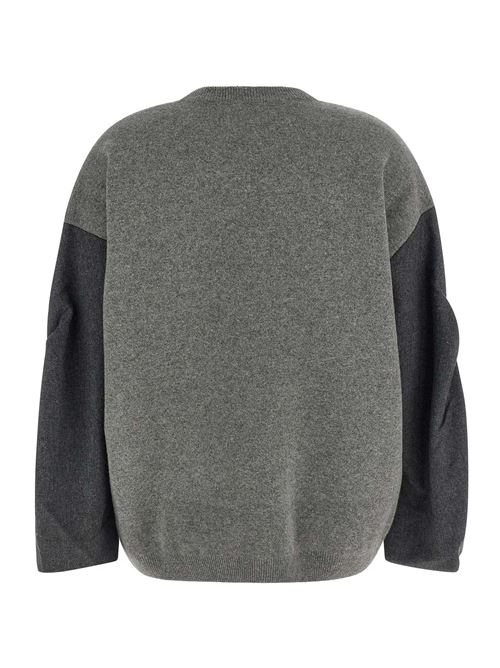 bimaterial crew neck NUDE | 1101W2607805