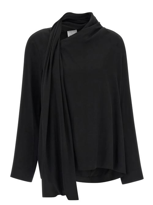 Viscose blouse with a scarf NUDE | 1103W2625009