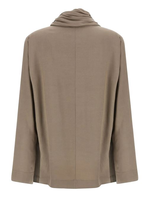 Viscose blouse with a scarf NUDE | 1103W2625040