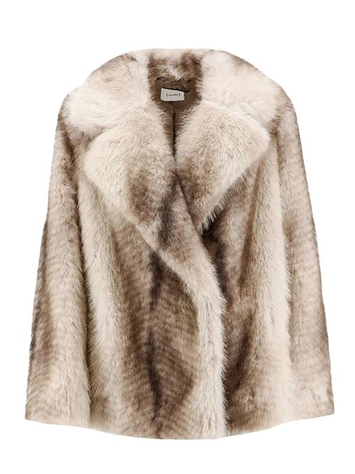faux fur fox jacket NUDE | 1103W2628659