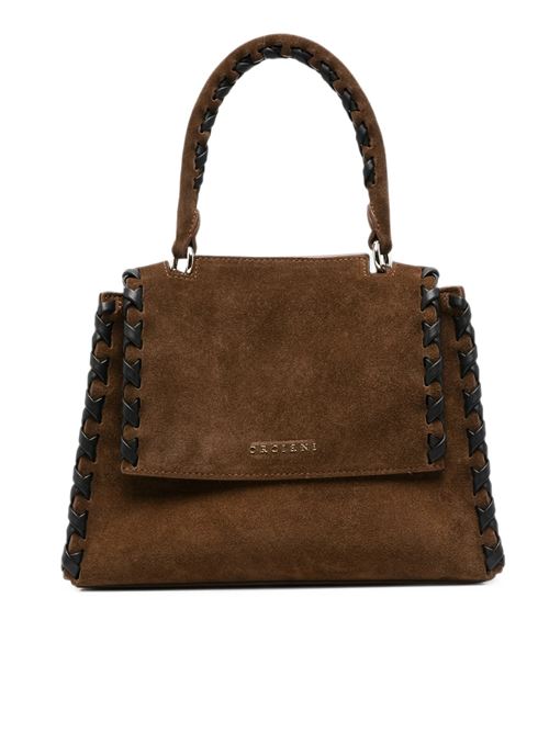 small sveva suede bag with leather detailing ORCIANI | B01999PEACHCROSSTABACCO