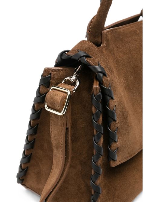 small sveva suede bag with leather detailing ORCIANI | B01999PEACHCROSSTABACCO