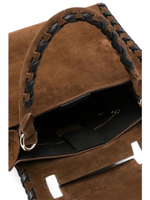 small sveva suede bag with leather detailing ORCIANI | B01999PEACHCROSSTABACCO