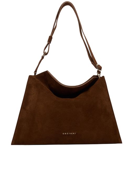 trinity peach oro midi suede shoulder bag ORCIANI | B02231PEACHOROTABACCO