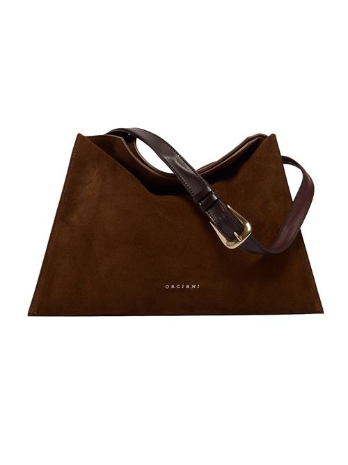 trinity peach oro midi suede shoulder bag ORCIANI | B02231PEACHOROTABACCO