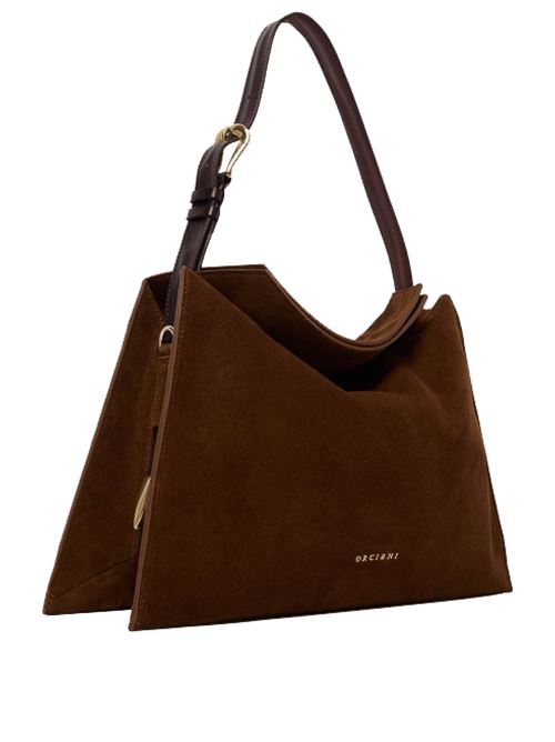 trinity peach oro midi suede shoulder bag ORCIANI | B02231PEACHOROTABACCO