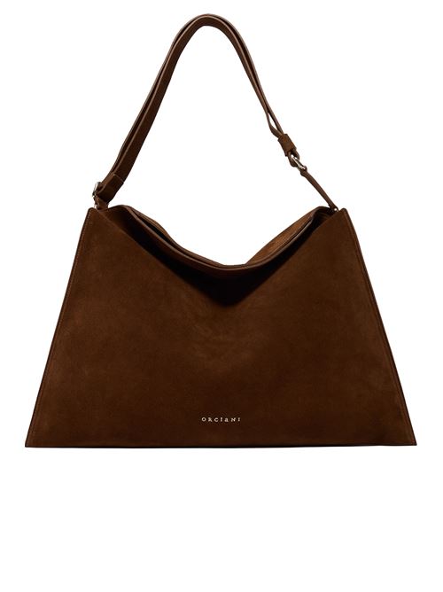 trinity peach oro large suede shoulder bag ORCIANI | B02232PEACHOROTABACCO
