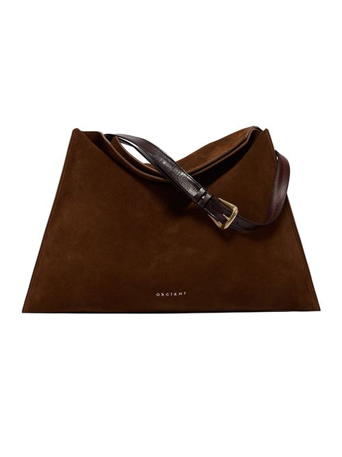trinity peach oro large suede shoulder bag ORCIANI | B02232PEACHOROTABACCO