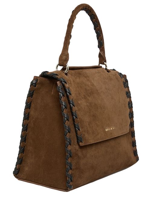 medium sveva suede bag ORCIANI | BT2006PEACHCROSSTABACCO