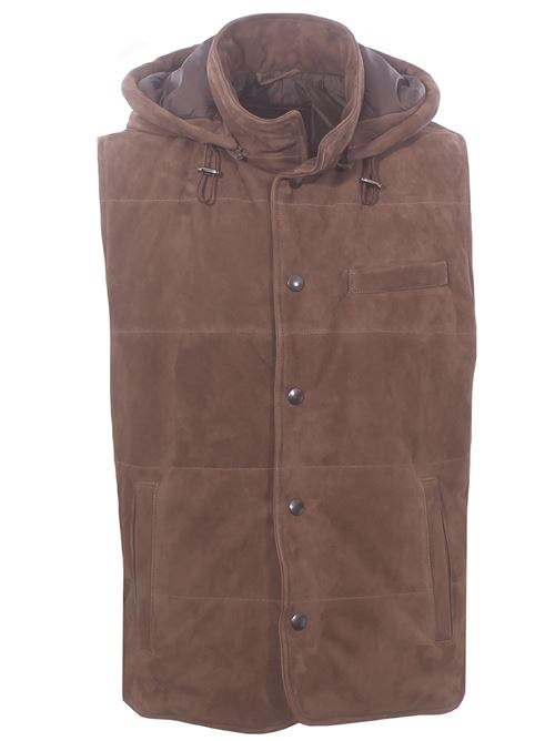 suede waistcoat with a hood RAFBO | 35C67-SUEDE6021