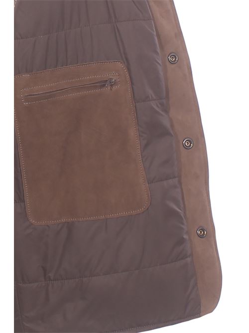 suede waistcoat with a hood RAFBO | 35C67-SUEDE6021