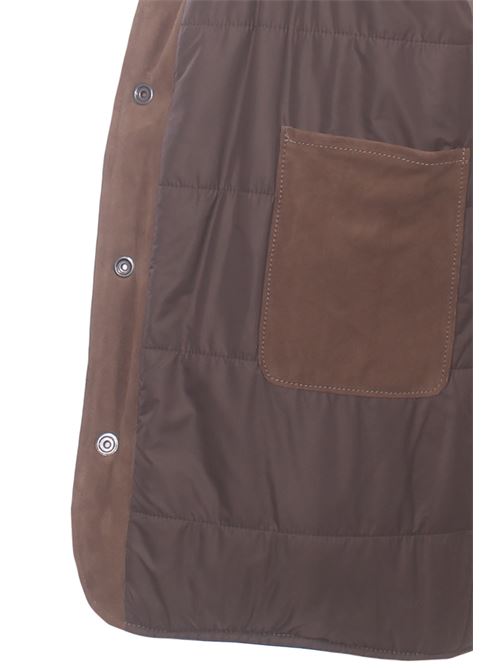 suede waistcoat with a hood RAFBO | 35C67-SUEDE6021