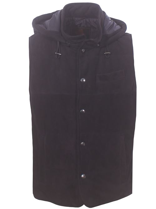 suede waistcoat with a hood RAFBO | 35C67-SUEDE6069