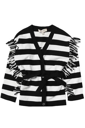 Cardigan rigato con frange TWINSET | GJ343210418